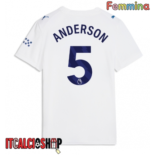 Manchester City Elliot Anderson #5 Terza Maglia Femmina 2026-27 Manica Corta